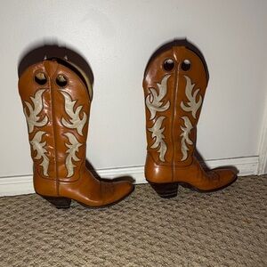 Vintage Justin Western Buckaroo Caramel Tan Boot Size 8 women’s